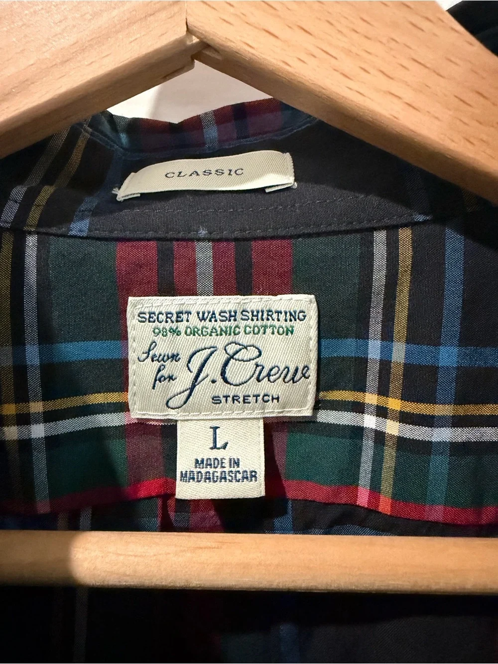 J. Crew Men’s Red, Black & Green Plaid Button-Down Shirt